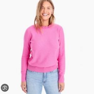J Crew pink ruffle neck sweater